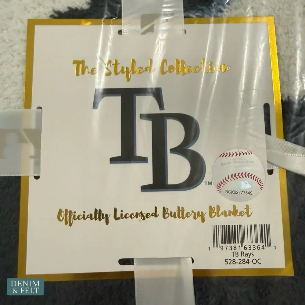 NEW‎ The Styled Collection Tampa Bay Rays MLB Buttery Ombre Check Throw Blanket